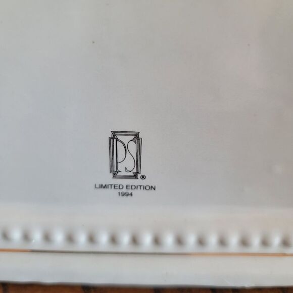 PS limited edition 1994 vintage 90s ceramic white cream floral shelf clock analo - Picture 5 of 6